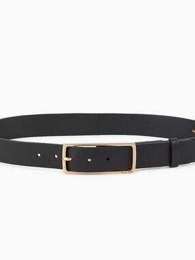 Rag & Bone Rebound Leather Belt Black Gold Buckle Luxury Minimalist Unisex Large